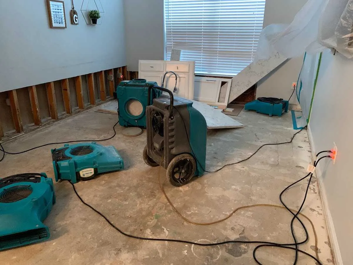 Dehumidifier in flood-cut room for Water Extraction & Removal in Grand Ledge